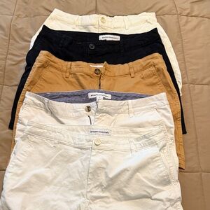 Amazon Essentials Women’s Shorts in Cream, Black, and Tan and White